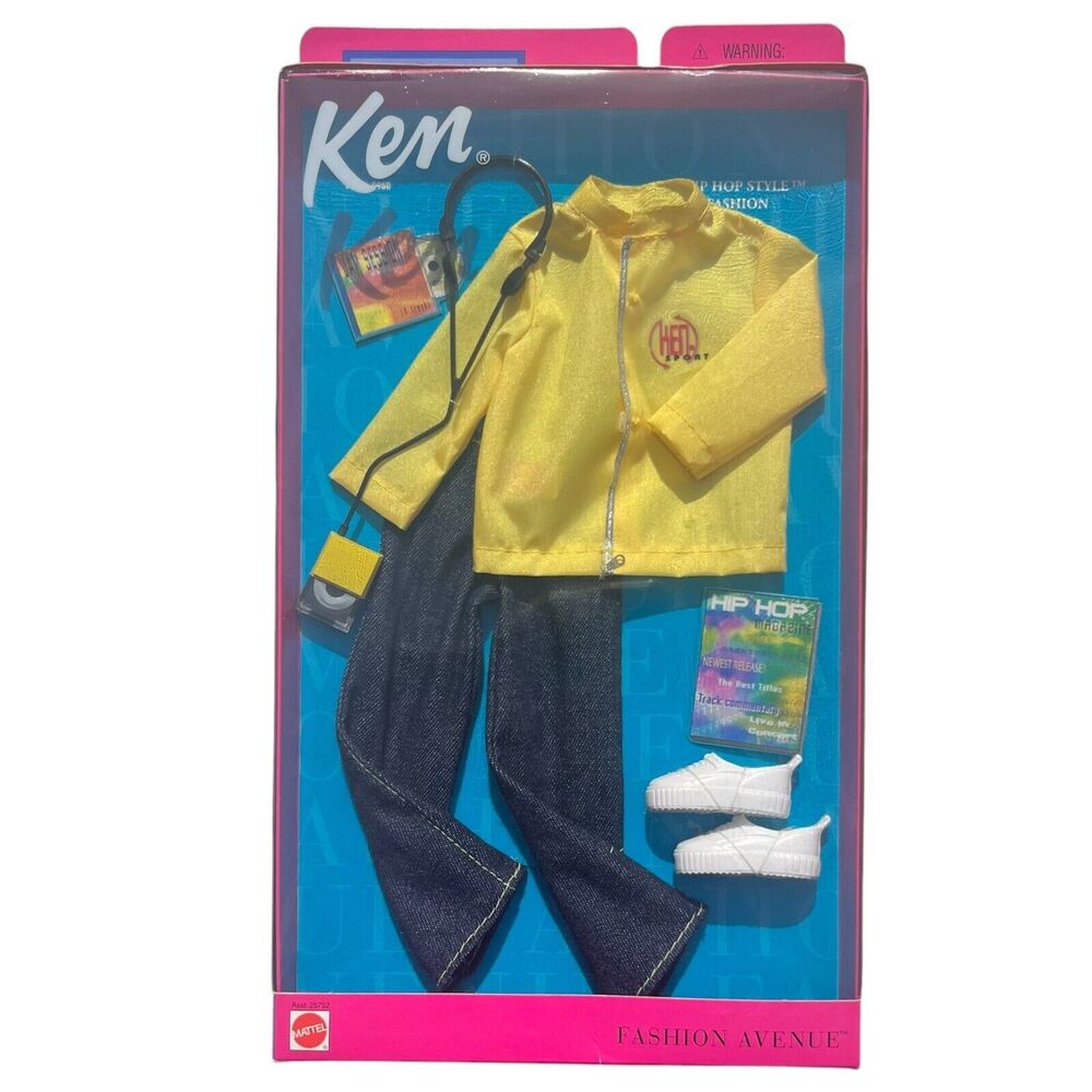 Vintage 2002 Mattel Ken Fashion Avenue “Hip Hop Style” Yellow Jacket Outfit NIP